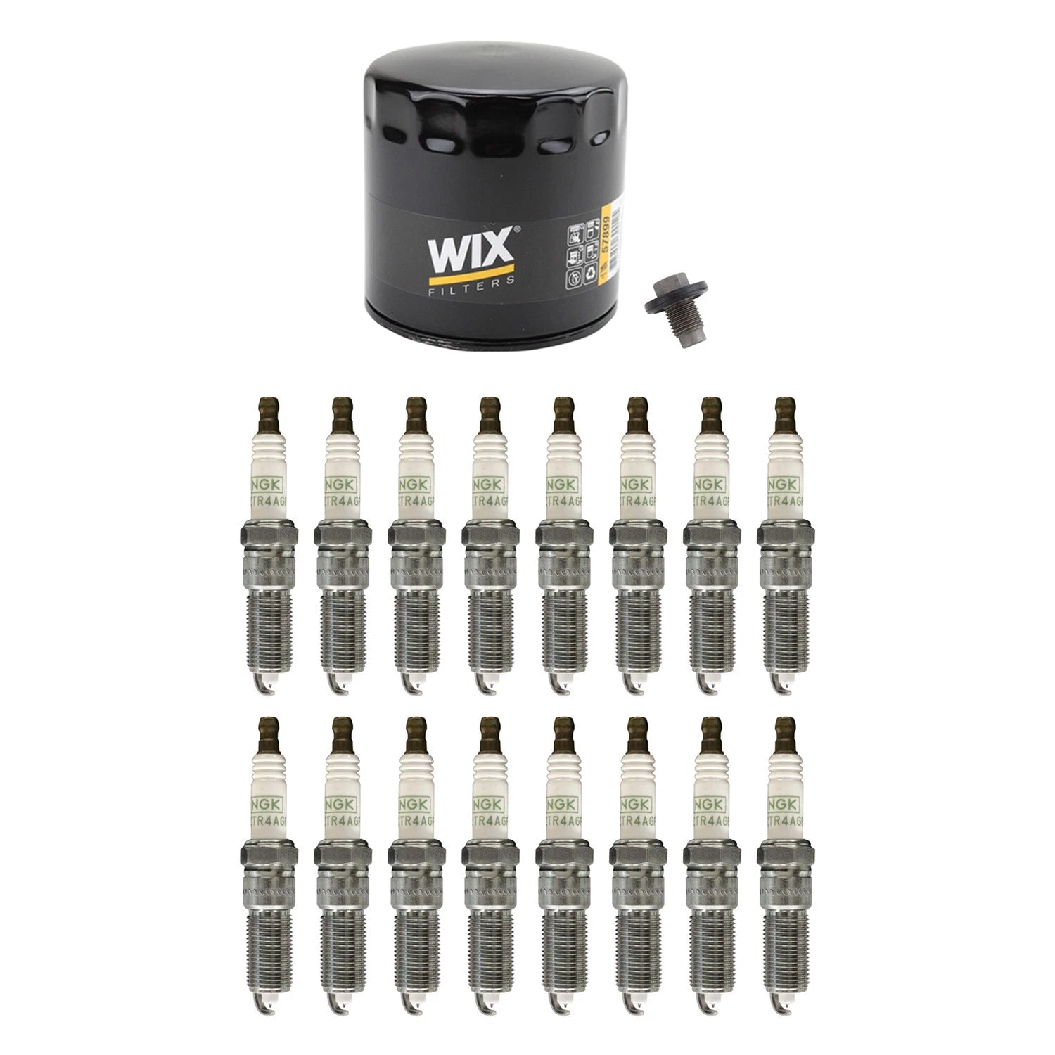 Wix Engine Oil Filter & NGK 16 Platinum Spark Plugs Kit for Grand Cherokee (1993–2021)
