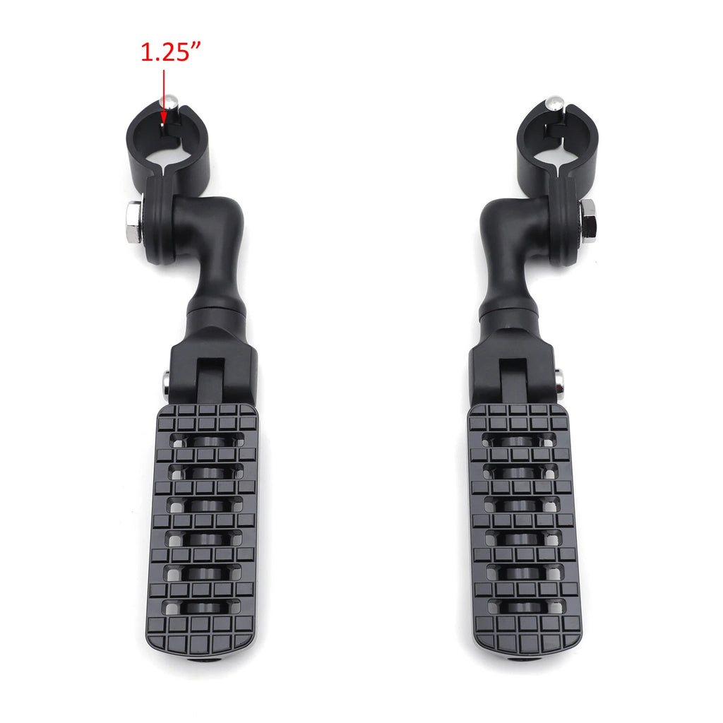 Black CNC Dominator Foot Peg Rest 3" Short Clamp 1.25" for Harley Road Glide