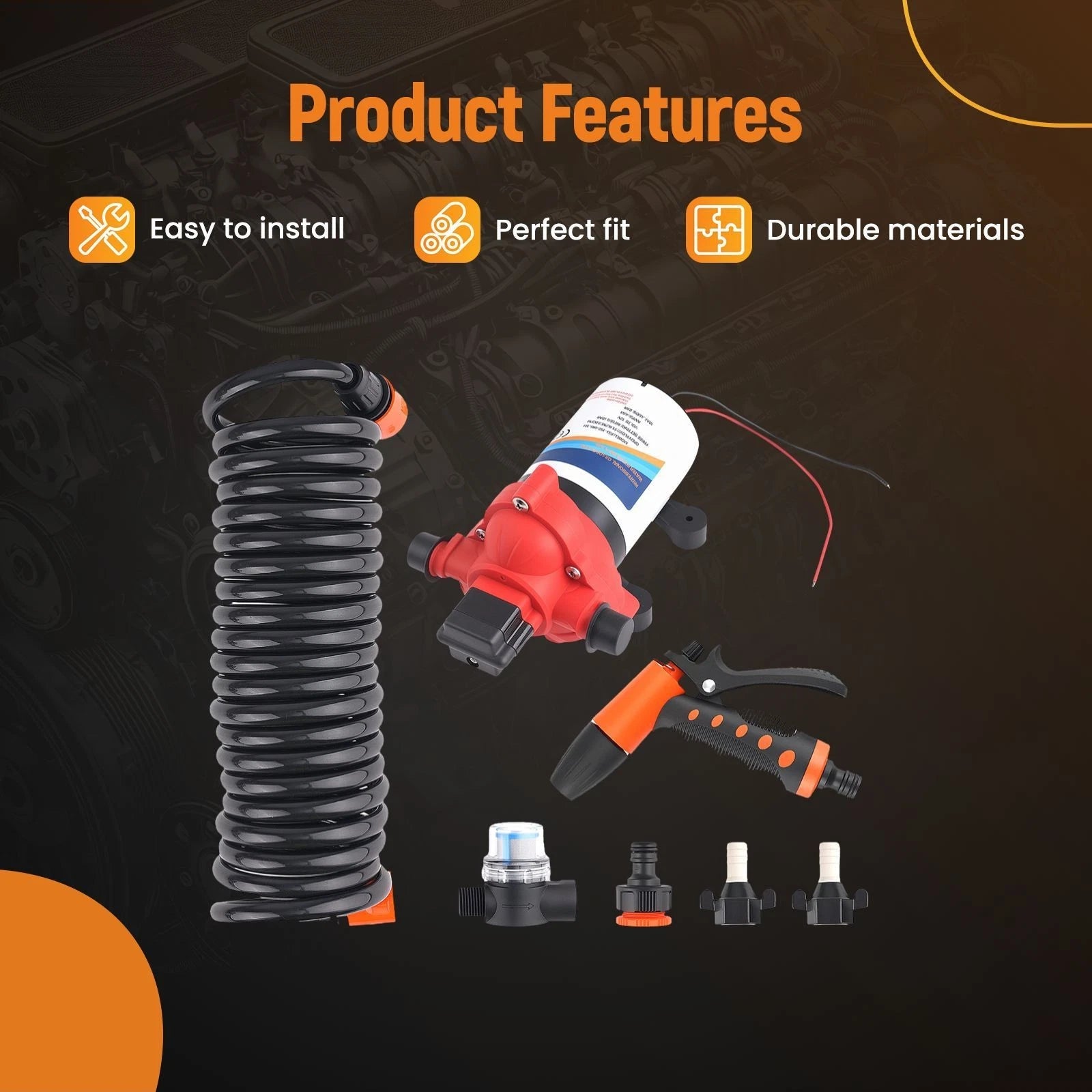12V Marine Washdown Kit for Boat Yacht RV (2010–2019)