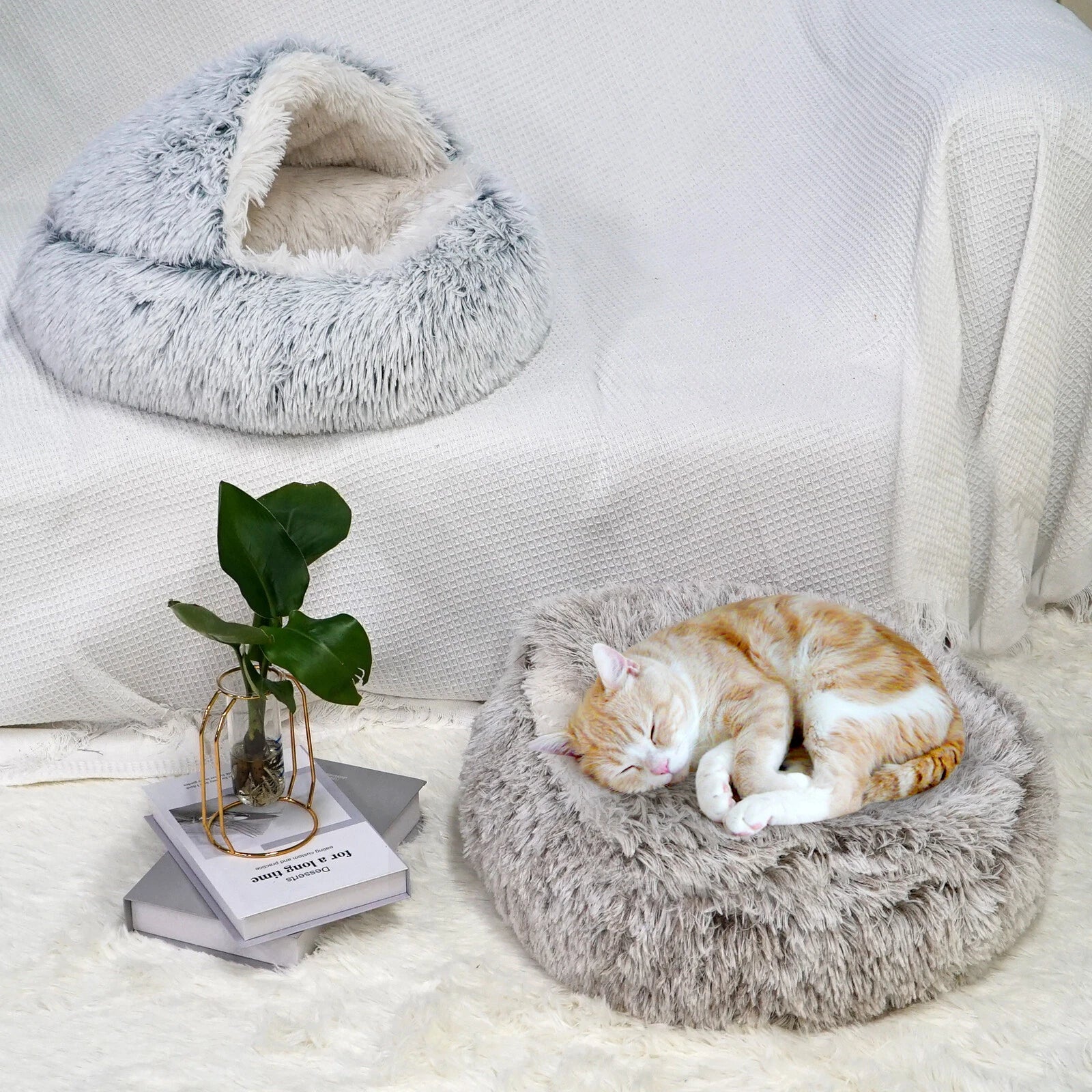 Cat Bed Cave House Washable Soft Calming Pet Nest for Dogs (2023)
