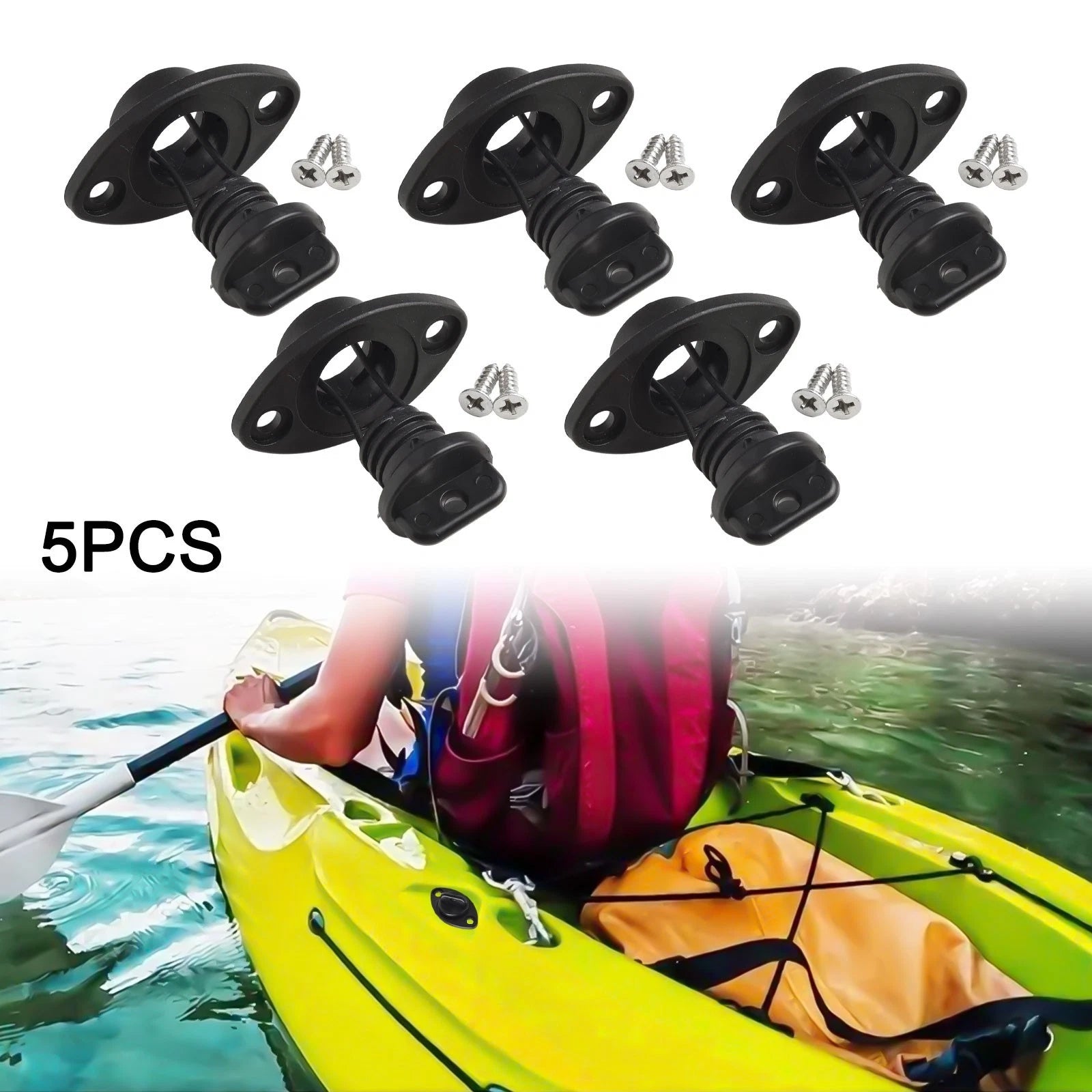 Drain Kit with Screws for Canoes, Boats, and Kayaks