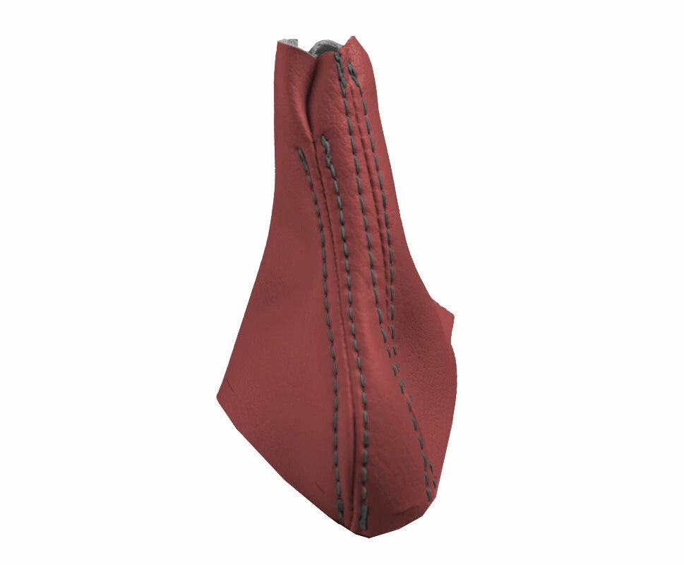 Leather Automatic Shift Boot Cover for Volvo XC90 (2003–2014) Red Black Stitch