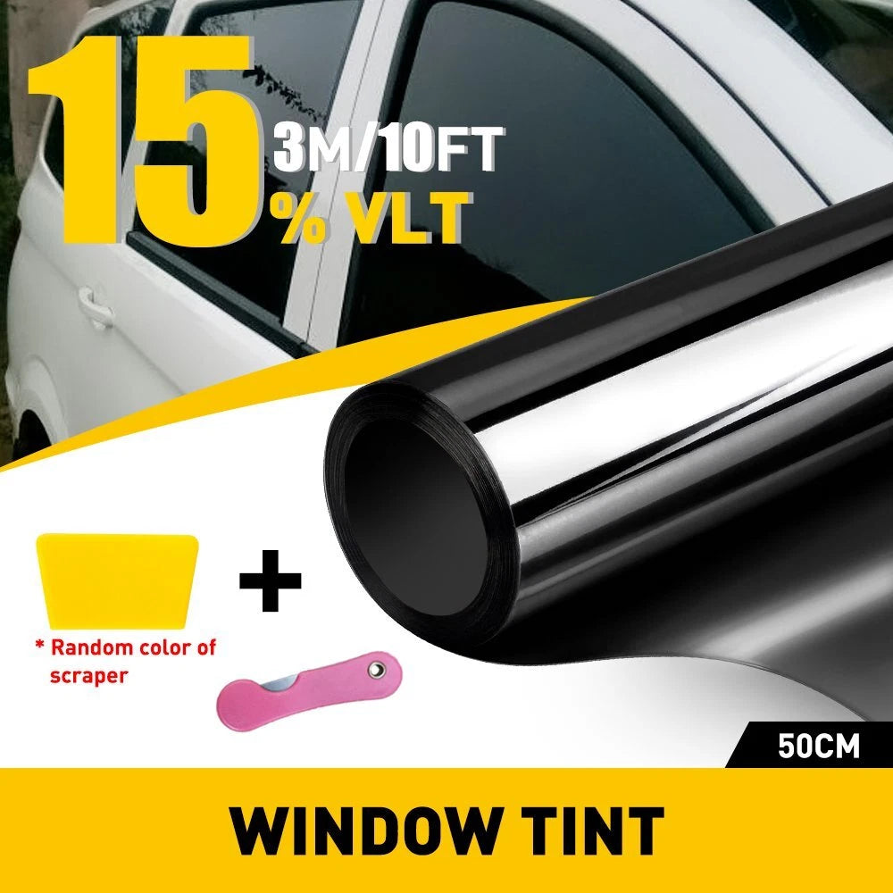 Window Tint Film 15% Super Dark Black for Car Home (20" x 10')