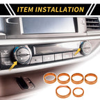 Set of 1 Air Conditioning Button Cover Trim for Ford F-150 XLT (2016–2019) Orange