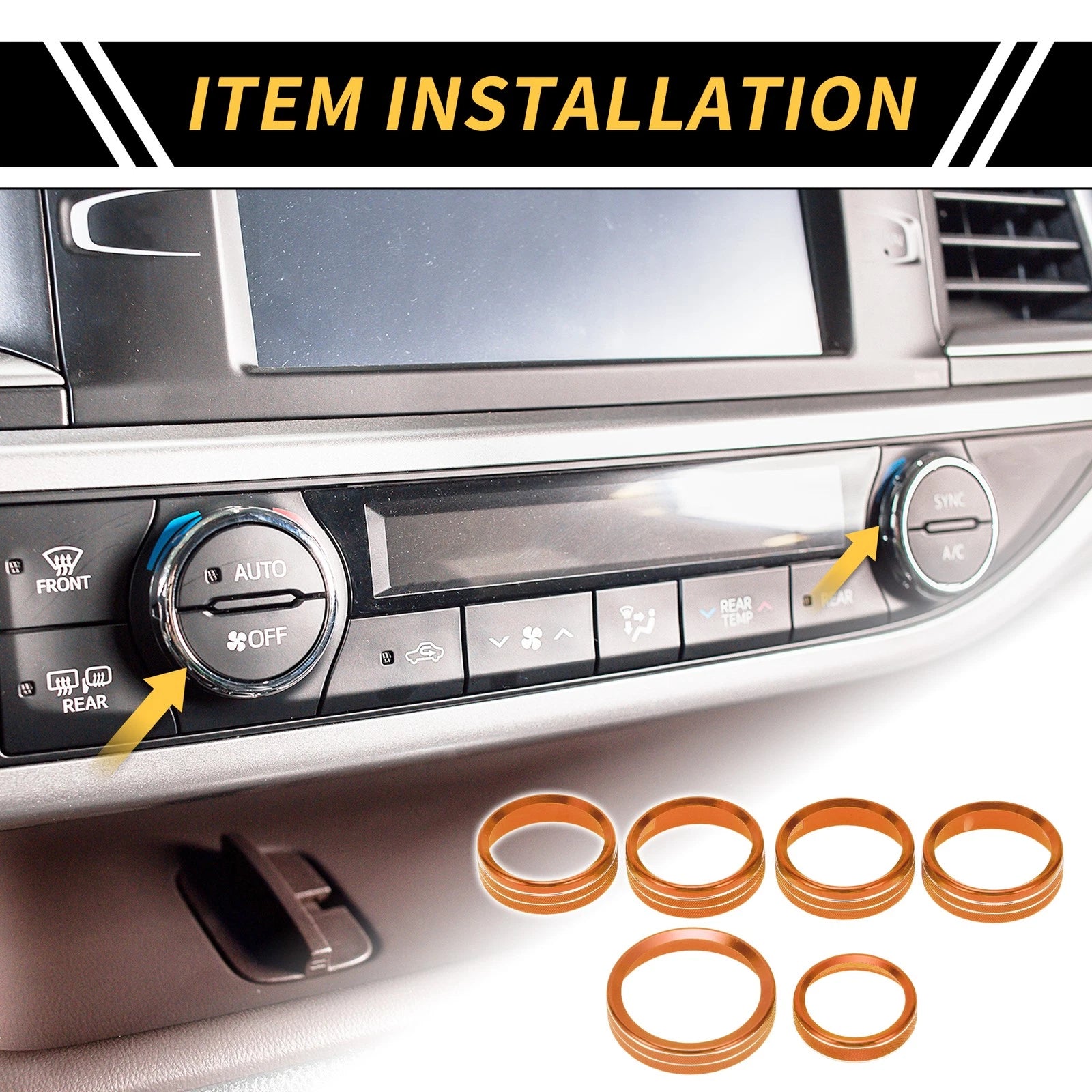 Set of 1 Air Conditioning Button Cover Trim for Ford F-150 XLT (2016–2019) Orange