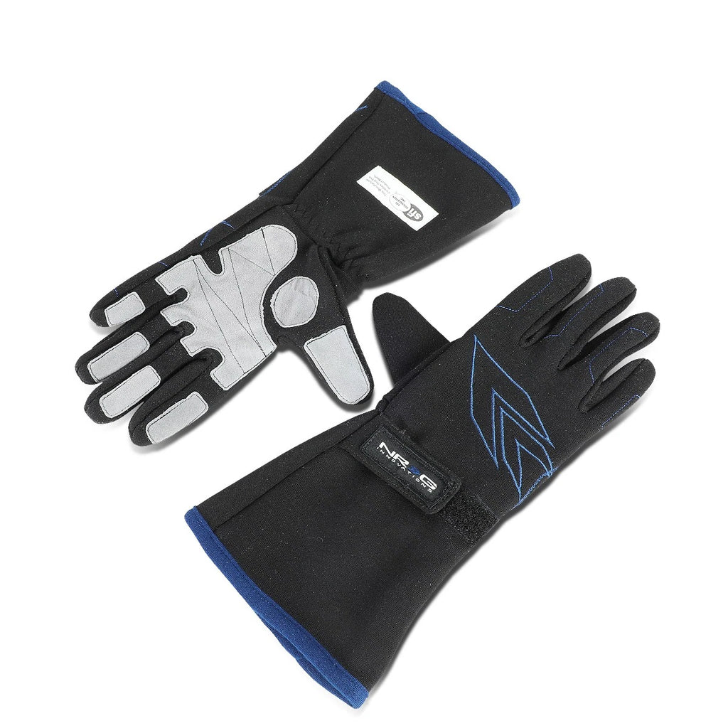 Pair of NRG Innovations GS-500BK Medium Size Racing Gloves for Auto Racing