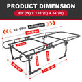 Adjustable 4-Bar Ladder Rack for Universal Pickup Truck Bed (138x60")