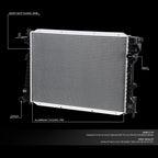 Aluminum Cooling Radiator for Jaguar XJ8/XJR 4.2L (2004–2005) DPI 2256