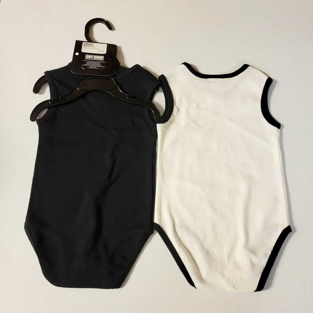 2X Sleeveless Ribbed Bodysuits for Harley-Davidson Baby Girls (18/24M)