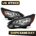 Halogen Headlights for Ford Focus (2012–2014) Left + Right Pair, Black
