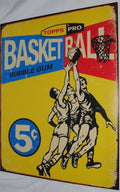 Vintage Replica Tin Metal Sign for Basketball Cards Box (1957)