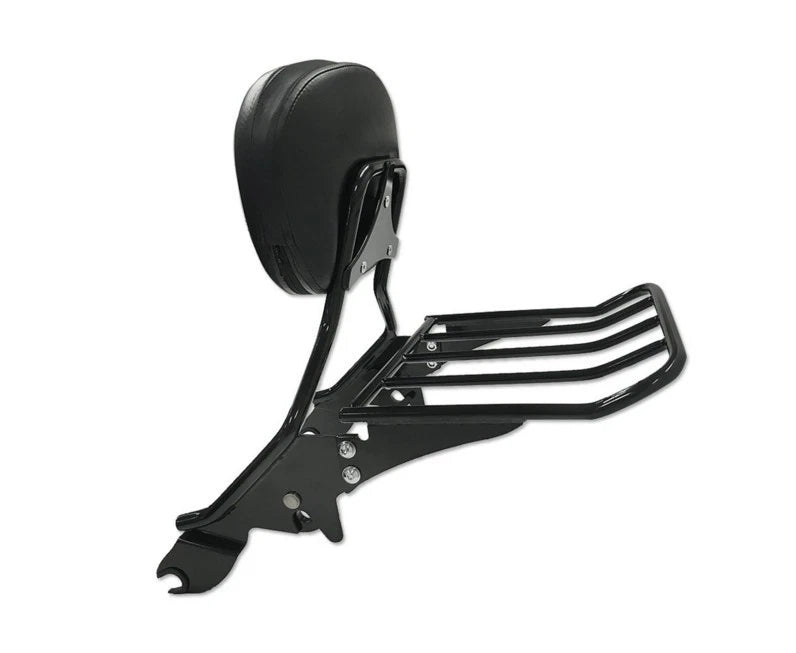 Black Backrest Sissy Bar with Luggage Rack for Harley Touring (2009–2015)