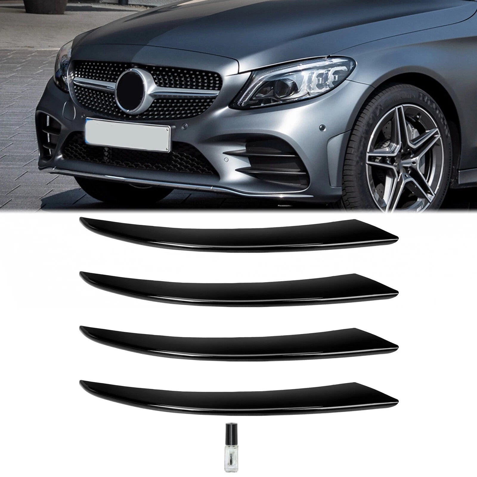 Front Air Vent Cover Trim for Mercedes-Benz C Class (2014–2021) Glossy