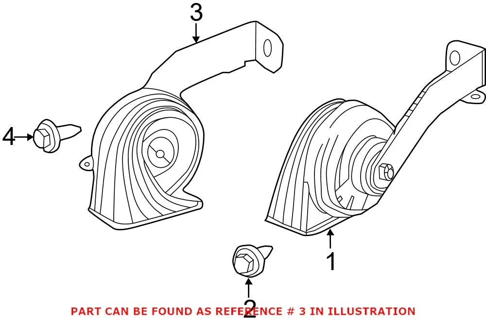 Genuine OEM High Note Horn & Bracket for Chrysler 300 Dodge Charger (2011–2014)