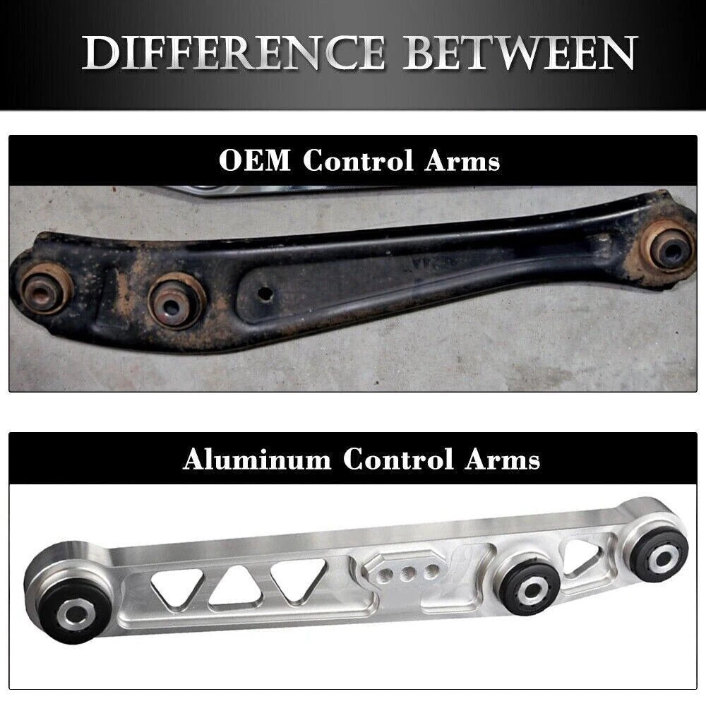 Silver Pair Rear Lower Control Arm for Honda Civic EG (1992–1995) Acura Integra (1994–2001)
