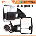 Pair of Power Signal Heated Chrome Tow Mirrors for Silverado GMC Sierra (2014–2018)