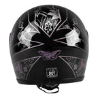 Adult Pink Black Butterfly Full Face Motorcycle Helmet for DOT S-XXL