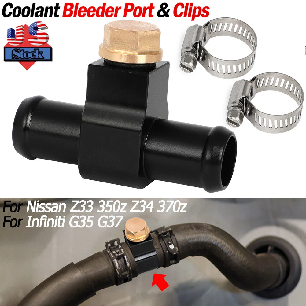 Coolant Bleeder Port Heater Hose Connector for Nissan 350Z 370Z G35 G37 (2003–2020)