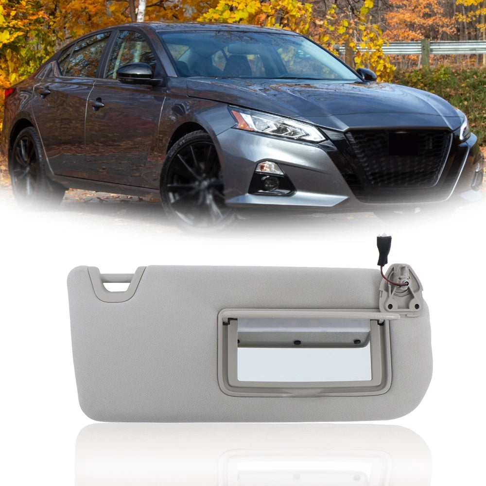 Sun Visor for Nissan Altima (2019–2024) Gray Right with Light Mirror