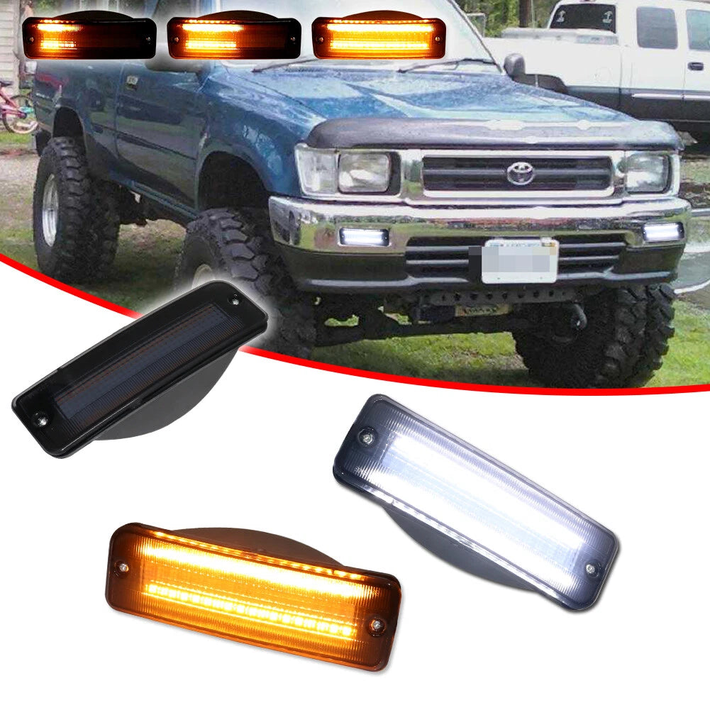 2X Smoke Switchback LED Front Bumper Lights for Toyota T100 (1993–1998)