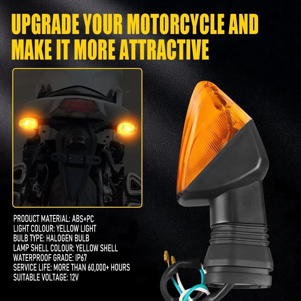 2PC Amber Lens Turn Signal Lights for Kawasaki Z750S (2005–2006)