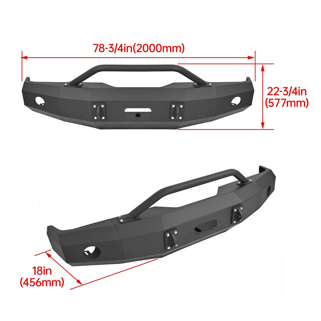Steel Front Bumper for Chevrolet GMC C/K 1500 2500 3500 (1981–1987)
