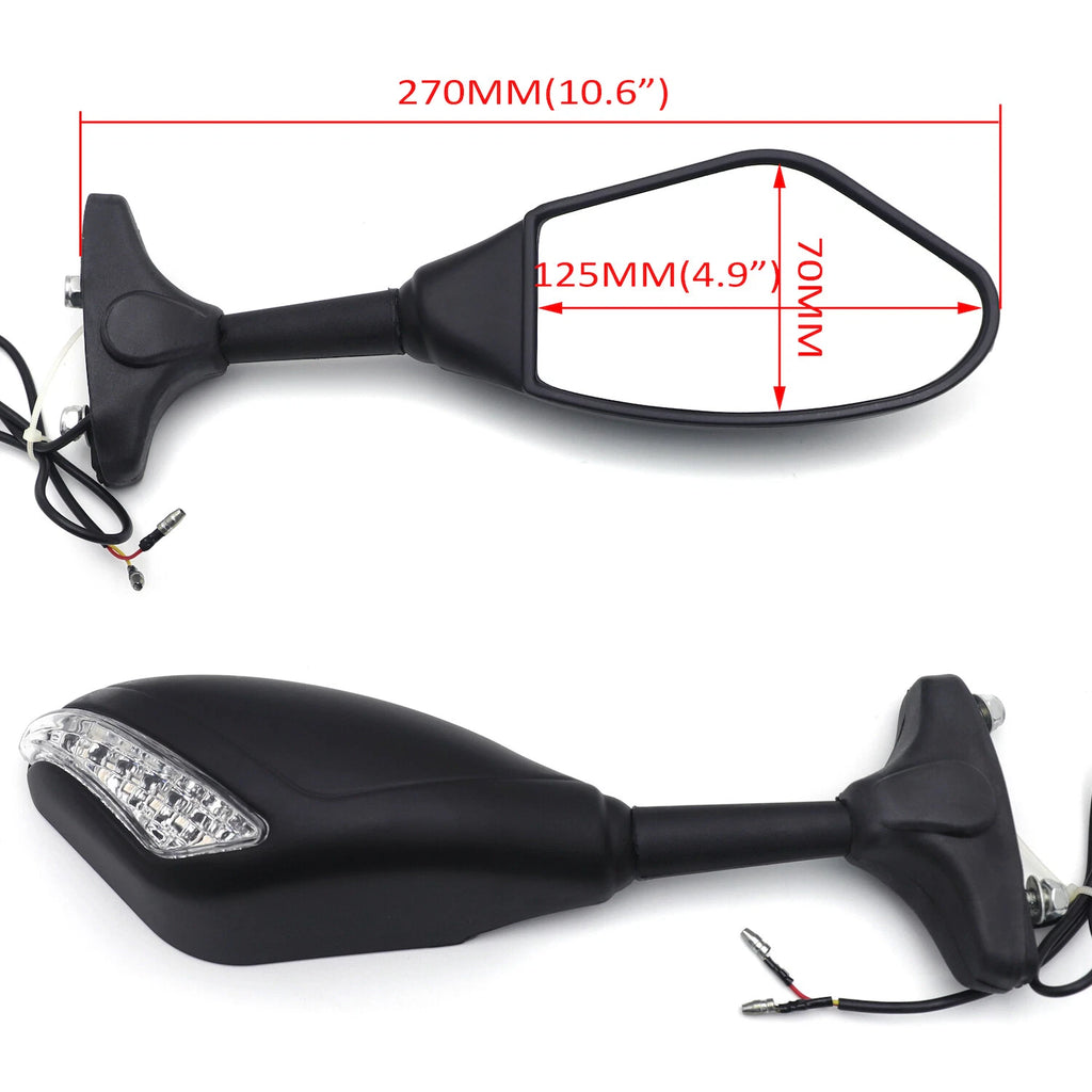 Integrated LED Turn Signals Side Mirrors for Suzuki GSXR Hayabusa