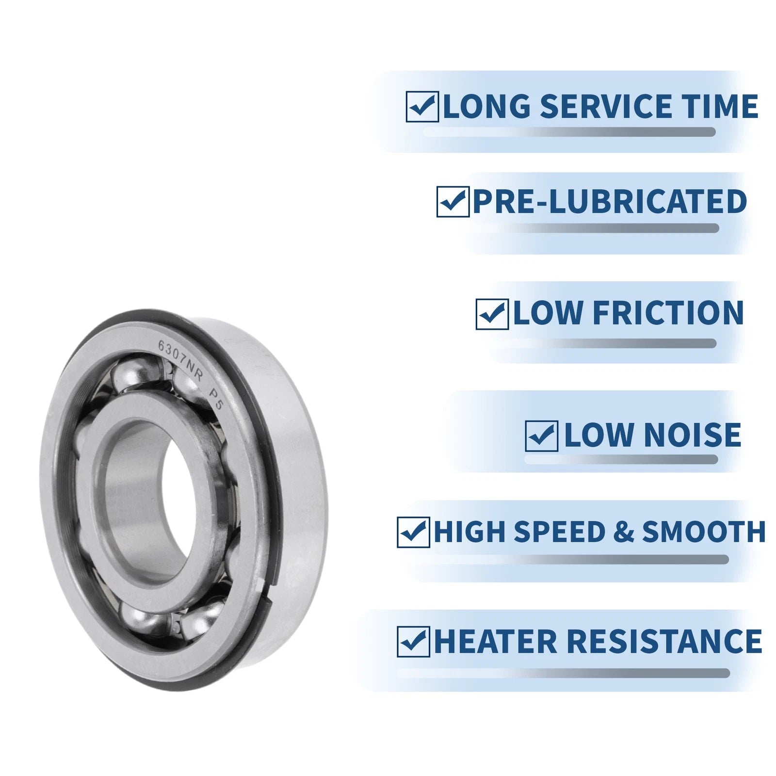 6307NR Deep Groove Ball Bearing for Scooter Skateboard Wheel (P5)