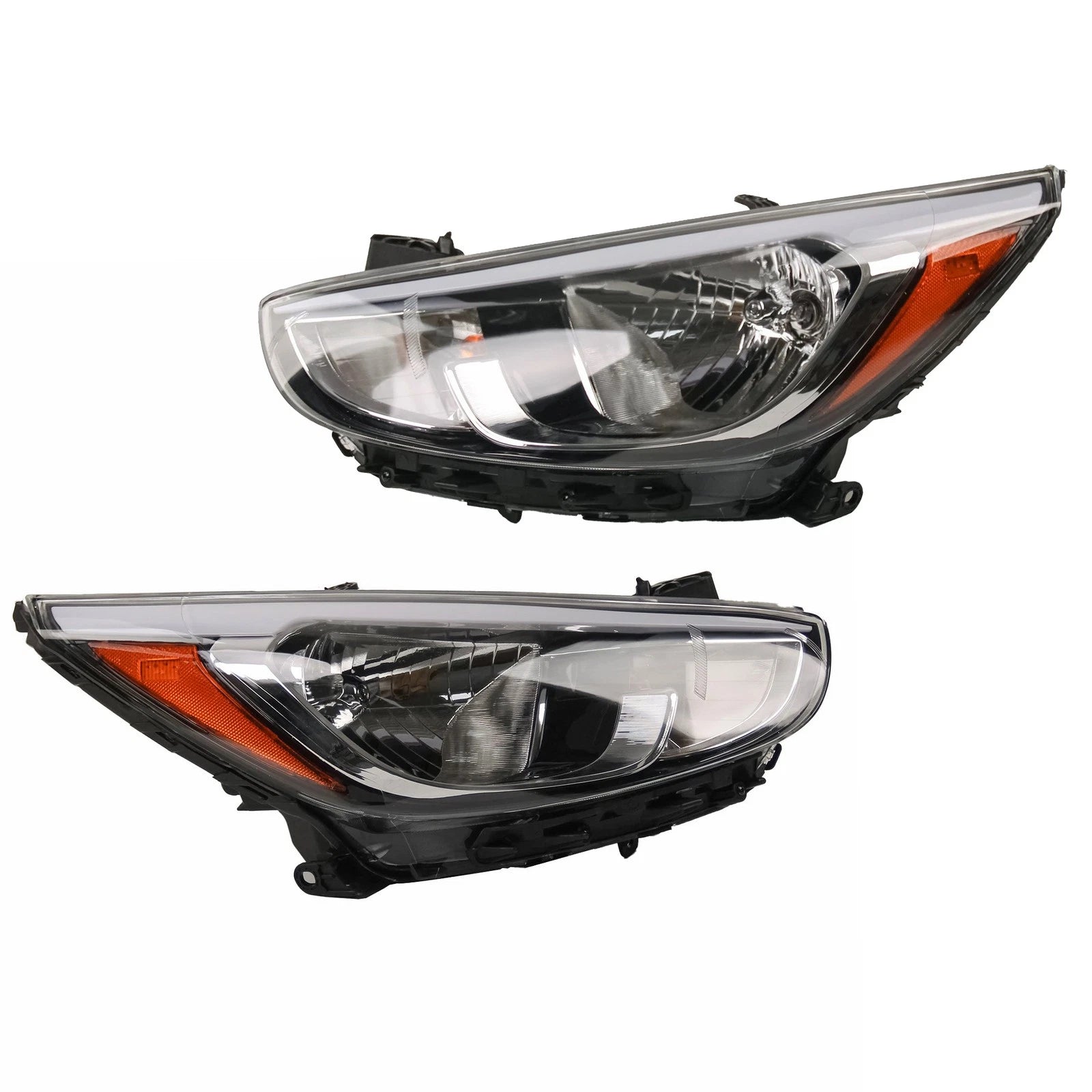 Set of 2 Headlamp Assemblies for Hyundai Accent (2015–2017)