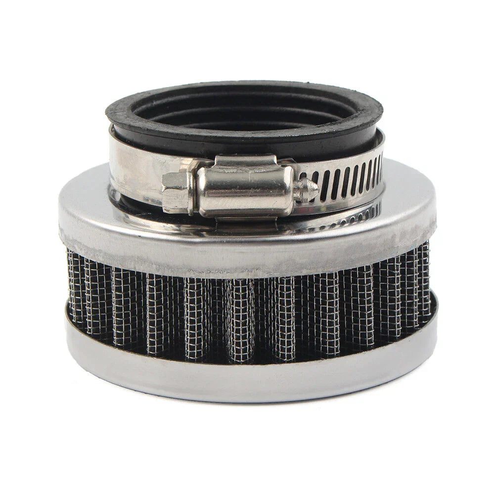 42mm Air Intake Filter Cleaner for Motorcycle - Rubber Bend, Steel Mesh