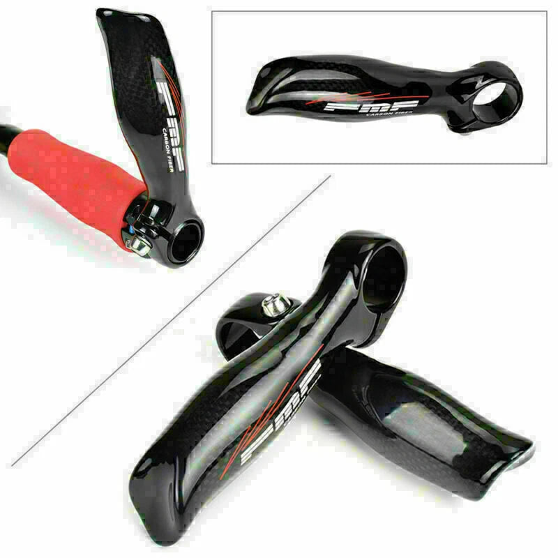 Pair of Carbon Fiber Ergonomic End Bar Bicycle Bar Ends for MTB Road Bike