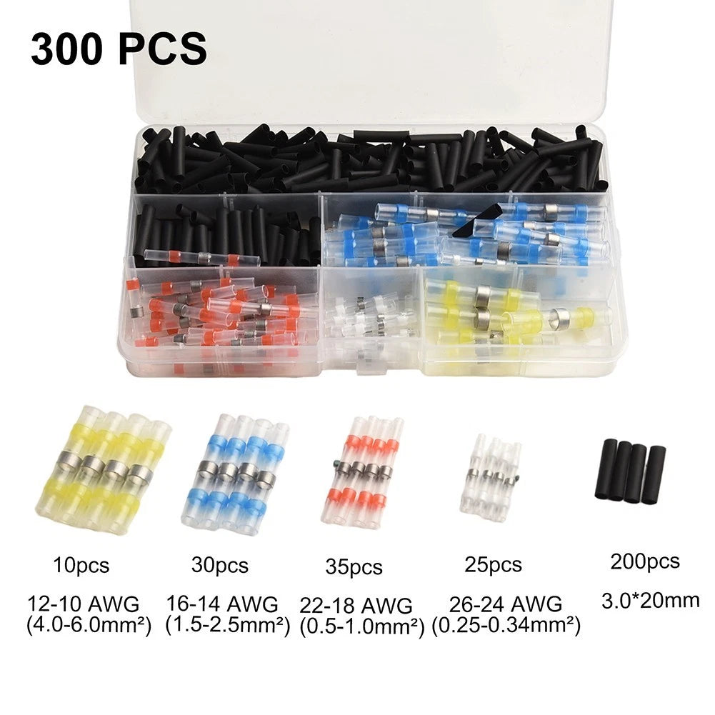 300PC Heat Shrink Solder Wire Connectors for Automotive and Marine Use