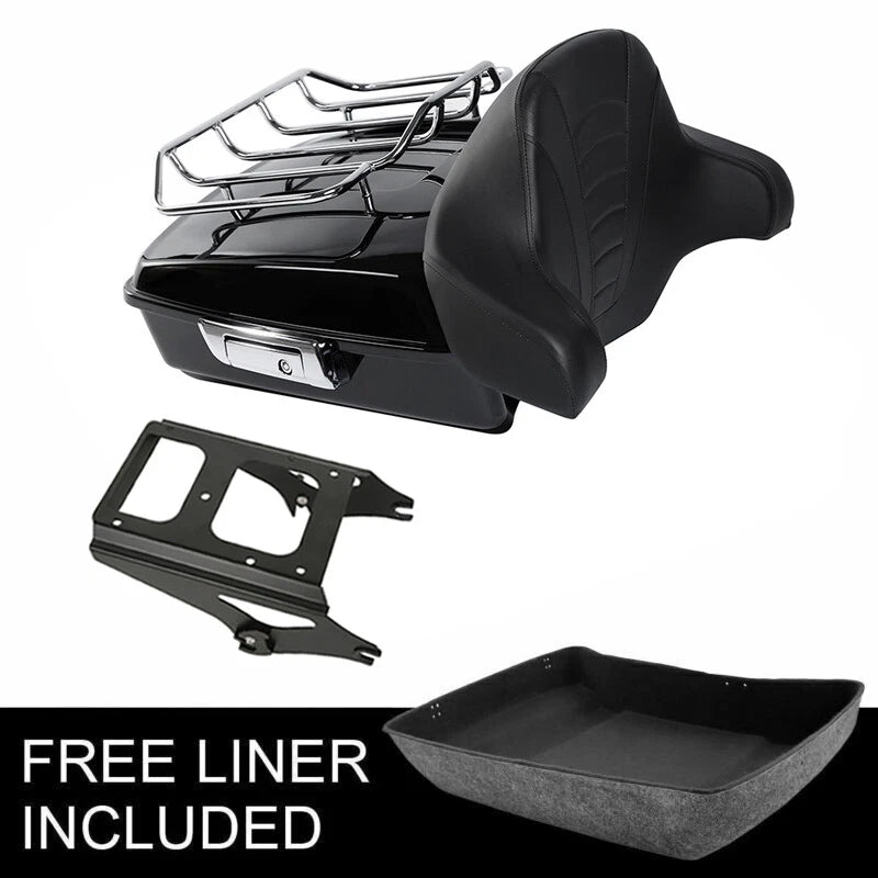 Trunk Backrest Pad Rack Mount for Harley Electra Road Glide (2009–2013)