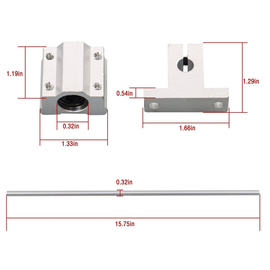 Set of 2 Linear Motion Rail Slide Guides