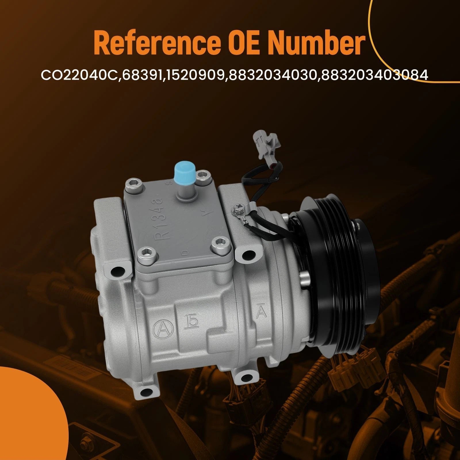 A/C Compressor with 4-Groove Pulley for Toyota Tundra (2000–2004)