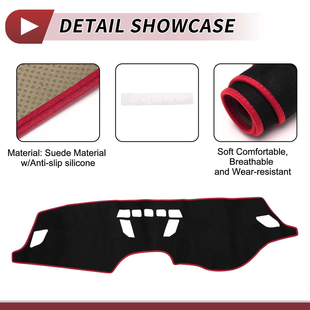 Dashboard Cover Mat for BMW X1 F48 (2016–2022) Sun Protector Black Red