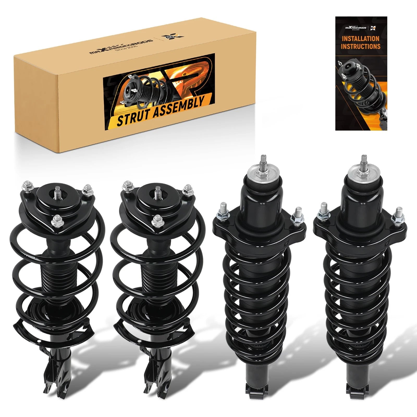 Set of 2 Front Rear Struts w/Coil Spring for Dodge Caliber (2007–2012)