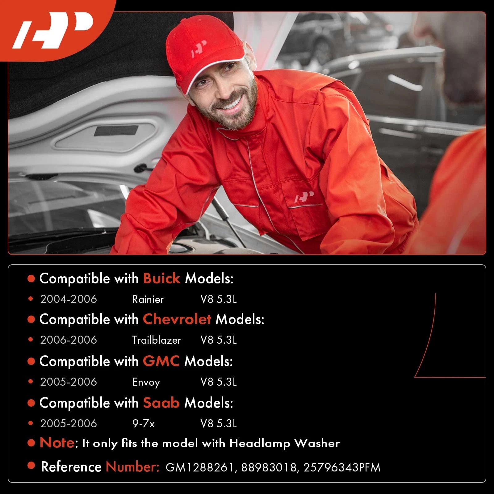 Windshield Washer Reservoir with Pump & Cap for Chevy
