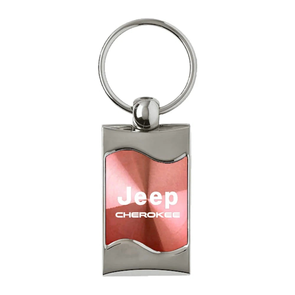 Pink Rectangular Wave Keychain - Officially Licensed for Jeep Cherokee