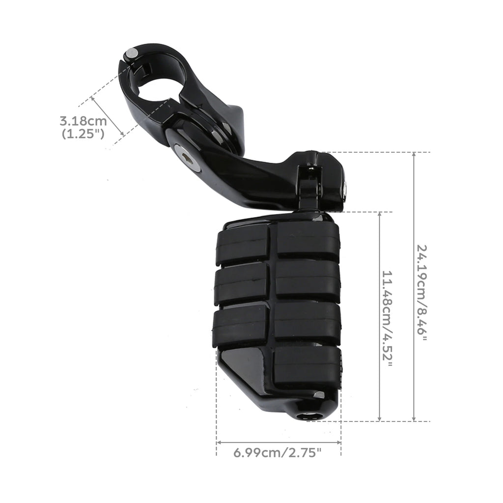 1.25" Adjustable Highway Short Angled Foot Pegs for Harley