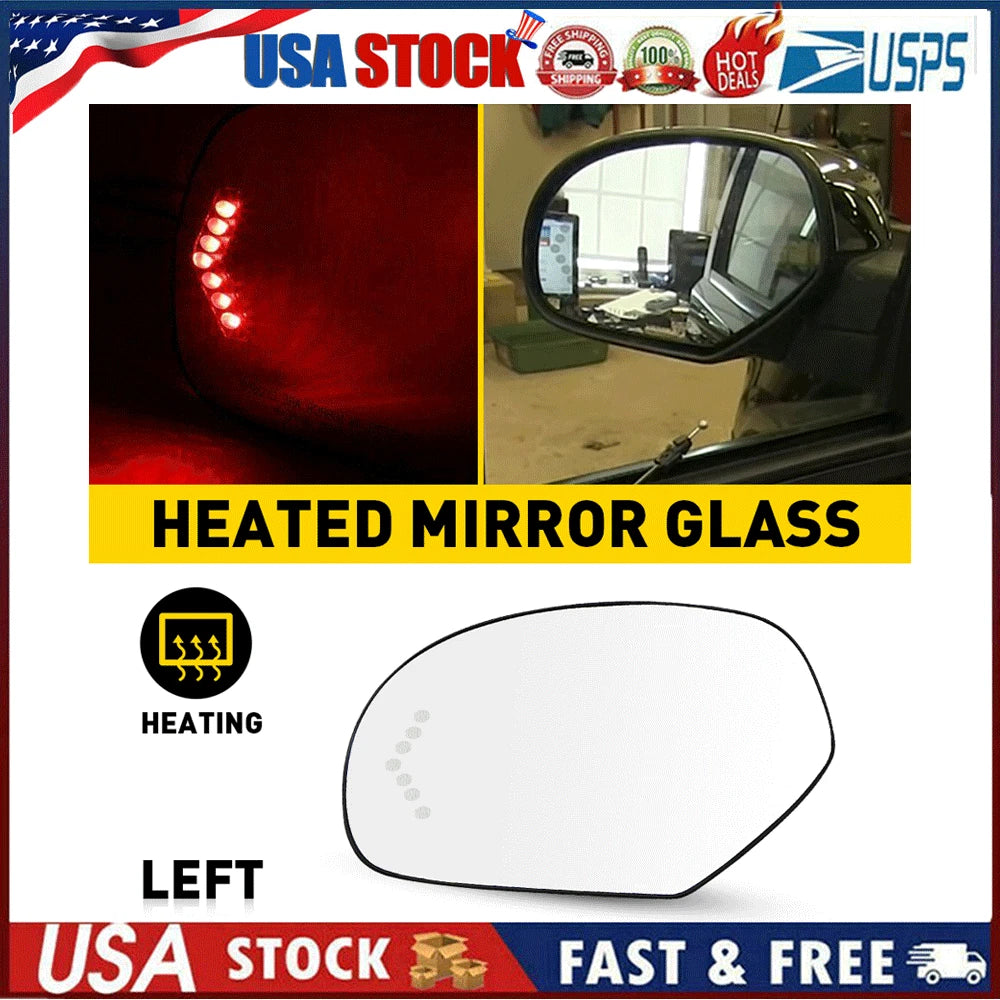 Heated Turn Signal Mirror Glass for Chevy GMC Cadillac (2007–2013)