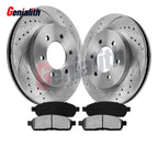 13in Front Drilled Rotors + Ceramic Brake Pads for Ford F-150 (2009)