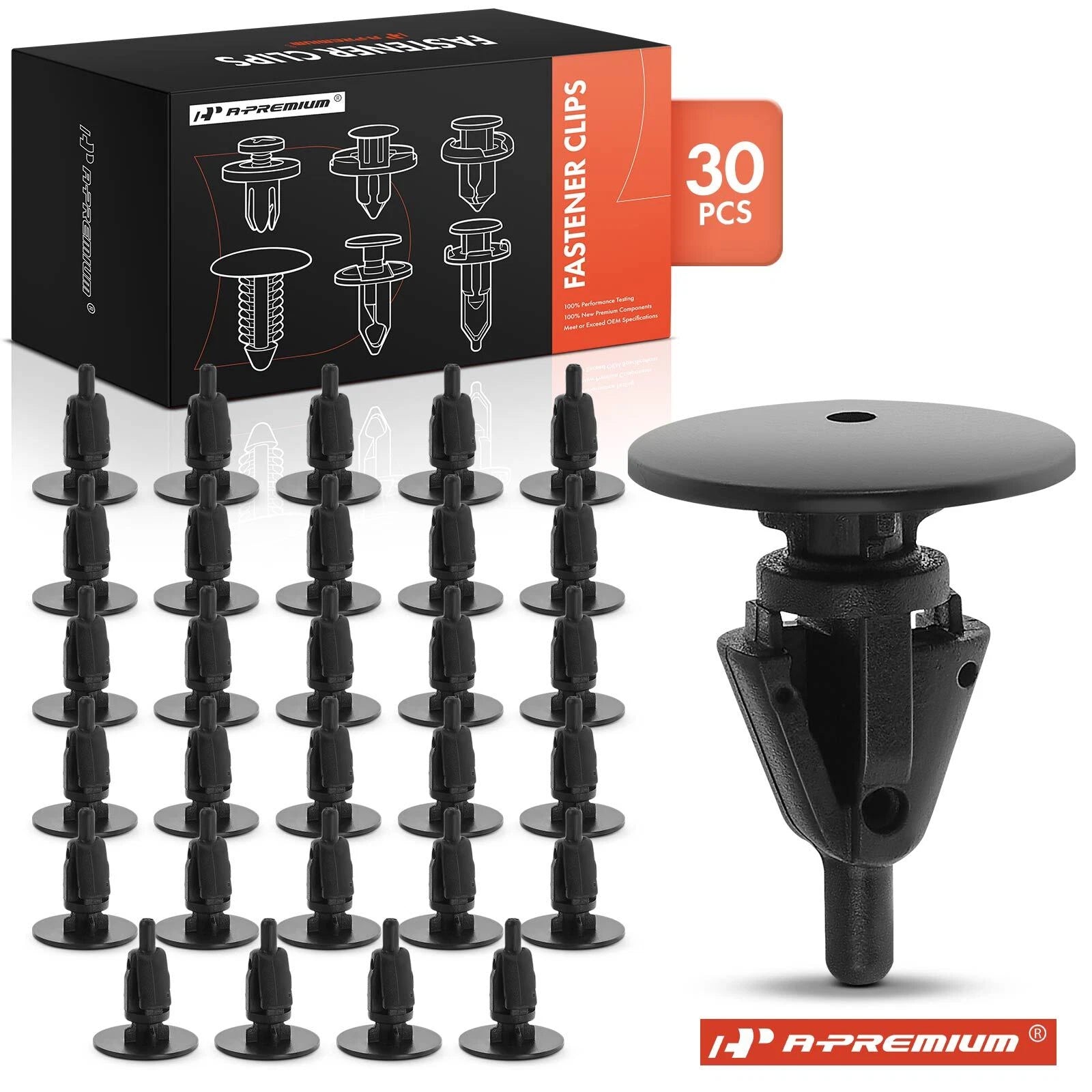 11 mm Black Nylon Rocker Panel Retainer Clips for Toyota Lexus (2010â2020)