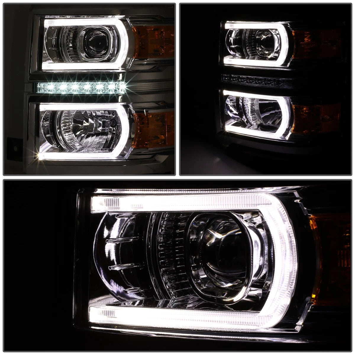 LED DRL U Tube Bar for Silverado Projector Headlight (2014–2015)