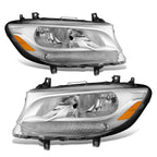 Chrome Amber Headlights Assembly for Mercedes Benz Sprinter 1500 (2019–2024)