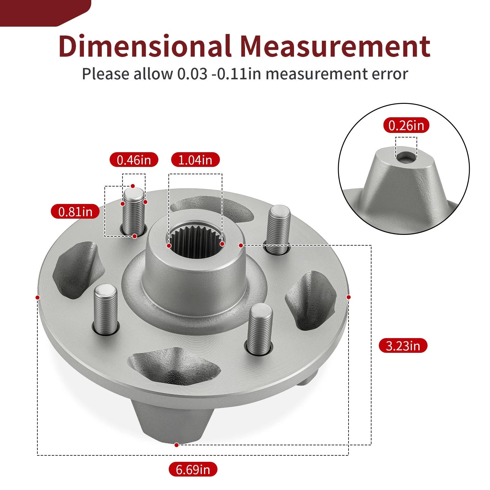 Front and Rear Wheel Hub for Yamaha Viking 700 YXM700 (2014–2015) 1XD-25111-01-00