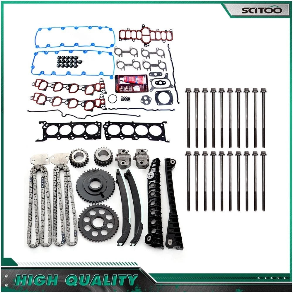 Head Gasket Set & Timing Chain Kit for Ford F-250 1998 5.4L V8 SOHC VIN L