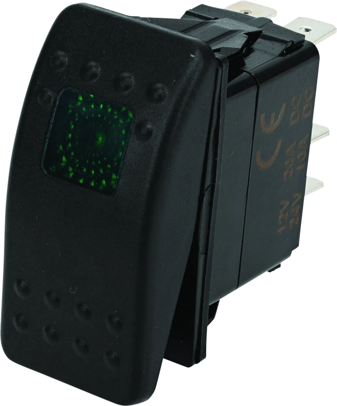Lighted Rocker Switch for Universal Applications (On/Off, Green Lite)