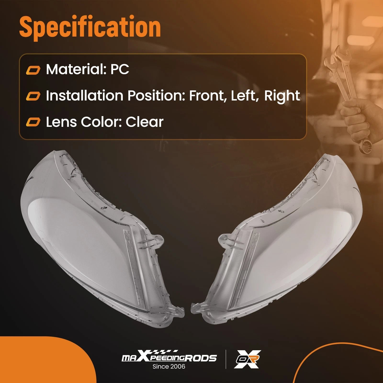 Headlight Lens Cover Pair for Honda Accord (2008-2012)