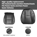 Set of 2 Front Seat Covers for Chevy Silverado 1500 2500 (2007-2014) Black